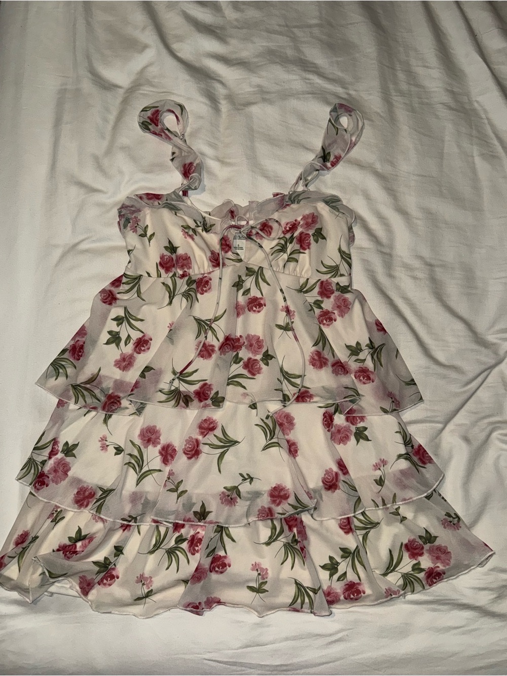 wild fable White Mini Dress with Pink Floral Print